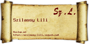 Szilassy Lili névjegykártya