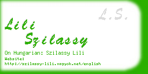 lili szilassy business card